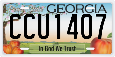 GA license plate CCU1407