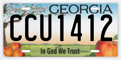 GA license plate CCU1412