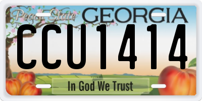 GA license plate CCU1414