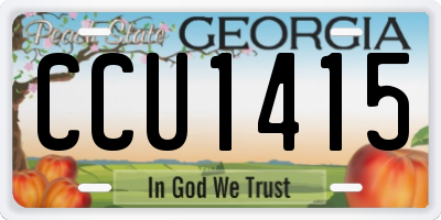 GA license plate CCU1415