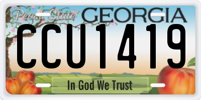 GA license plate CCU1419