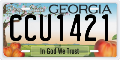 GA license plate CCU1421