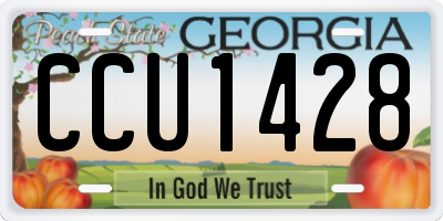 GA license plate CCU1428