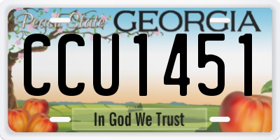 GA license plate CCU1451