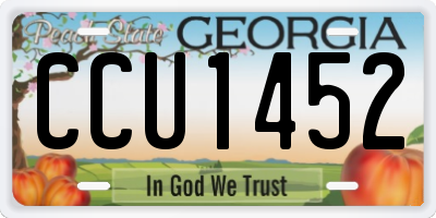 GA license plate CCU1452
