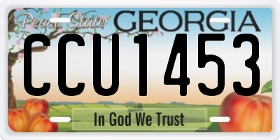 GA license plate CCU1453