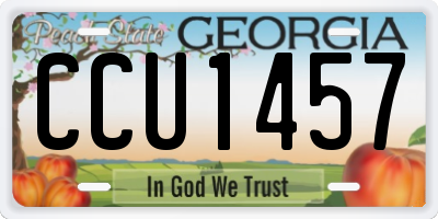 GA license plate CCU1457