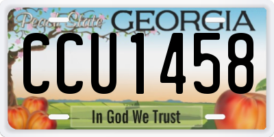 GA license plate CCU1458