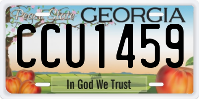 GA license plate CCU1459