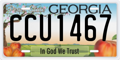 GA license plate CCU1467