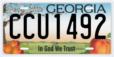 GA license plate CCU1492