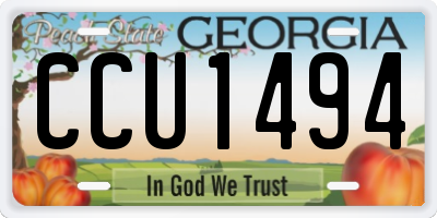 GA license plate CCU1494