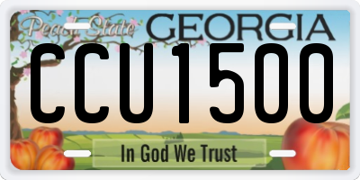 GA license plate CCU1500