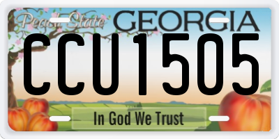 GA license plate CCU1505