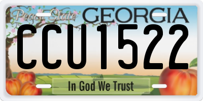 GA license plate CCU1522