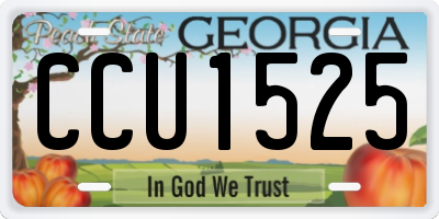 GA license plate CCU1525
