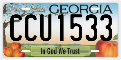 GA license plate CCU1533