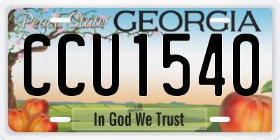 GA license plate CCU1540