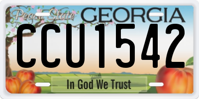 GA license plate CCU1542