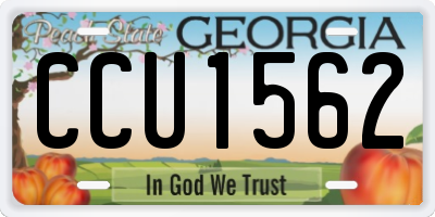 GA license plate CCU1562