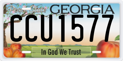 GA license plate CCU1577