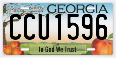 GA license plate CCU1596