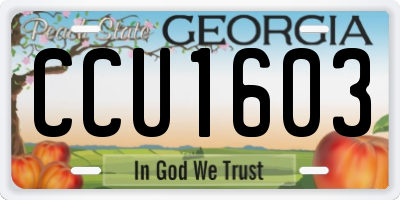 GA license plate CCU1603