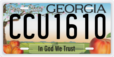 GA license plate CCU1610