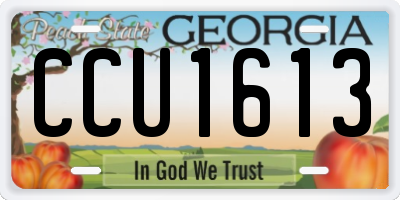 GA license plate CCU1613