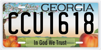 GA license plate CCU1618