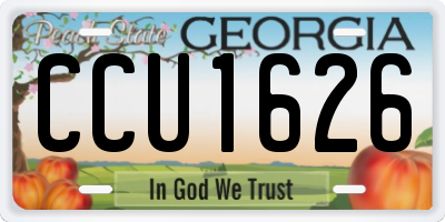 GA license plate CCU1626