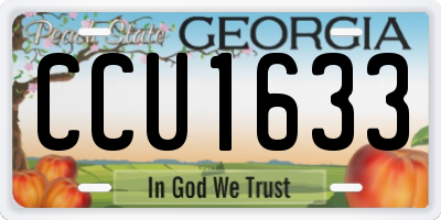 GA license plate CCU1633
