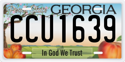 GA license plate CCU1639