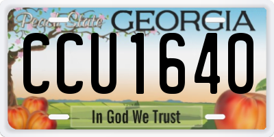 GA license plate CCU1640