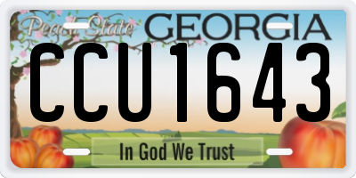 GA license plate CCU1643