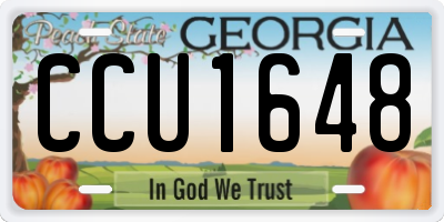 GA license plate CCU1648