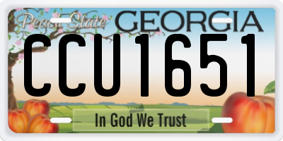GA license plate CCU1651