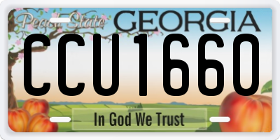 GA license plate CCU1660