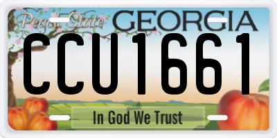 GA license plate CCU1661