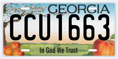 GA license plate CCU1663