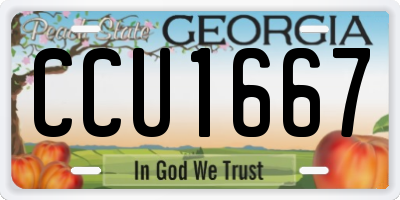 GA license plate CCU1667