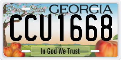 GA license plate CCU1668