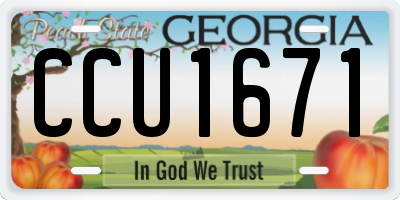 GA license plate CCU1671