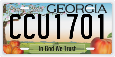 GA license plate CCU1701