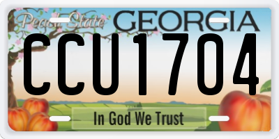 GA license plate CCU1704