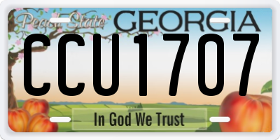 GA license plate CCU1707