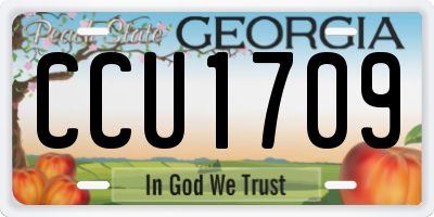 GA license plate CCU1709