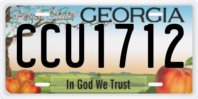 GA license plate CCU1712