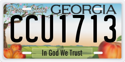 GA license plate CCU1713
