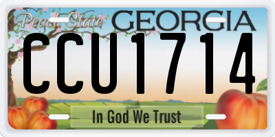 GA license plate CCU1714